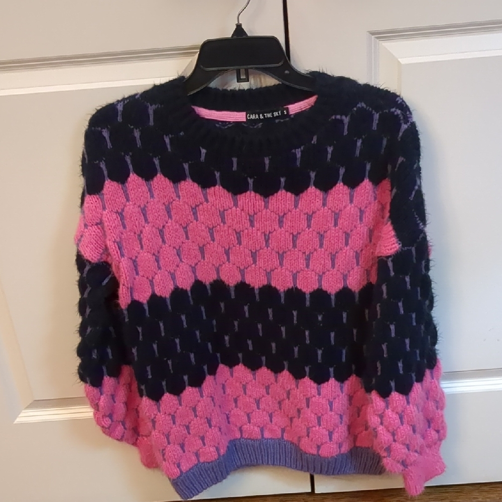 Cara & The Sky Marissa Stripe Bubble Stitch Jumper View 2